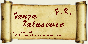 Vanja Kalušević vizit kartica